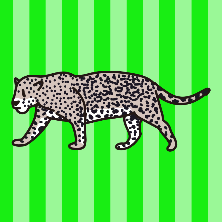 ジャガーのイラスト【色、背景あり】PNG