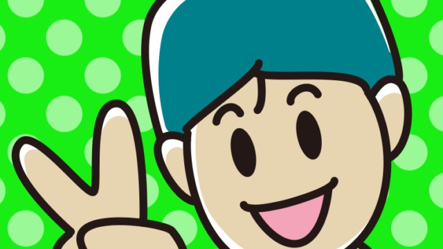 ピースする人のイラスト【色、背景あり】PNG