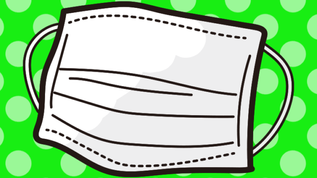 不織布マスクのイラスト【色、背景あり】PNG