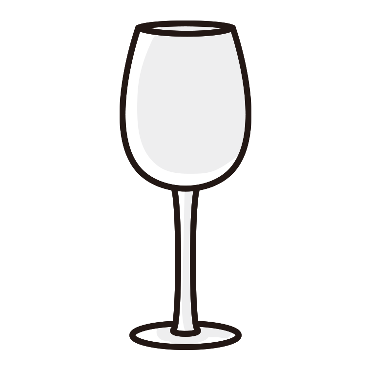 ワイングラスのイラスト【色あり、背景なし】透過PNG
