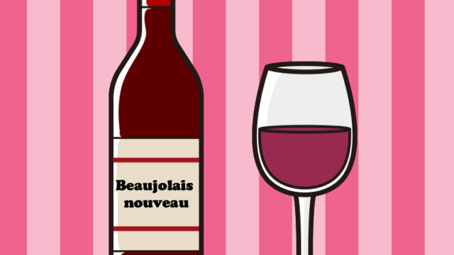 ボジョレーヌーボーのイラスト【色、背景あり】PNG