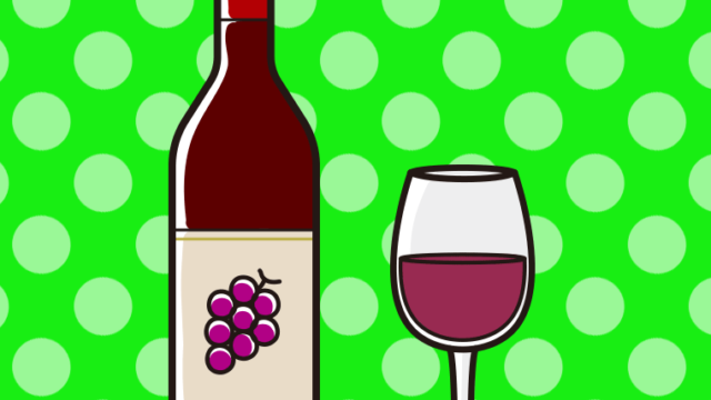 赤ワインのイラスト【色、背景あり】PNG