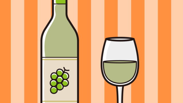 白ワインのイラスト【色、背景あり】PNG