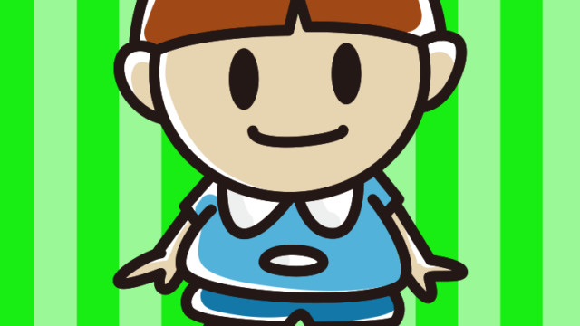 幼稚園児の男の子のイラスト【色、背景あり】PNG