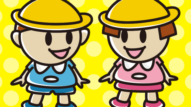 お話しする幼稚園児のイラスト【色、背景あり】PNG