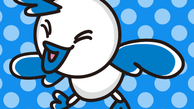 かわいい青い小鳥のイラスト【色、背景あり】PNG