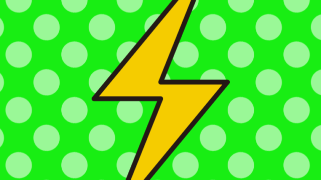 雷（カミナリ）のイラスト【色、背景あり】PNG