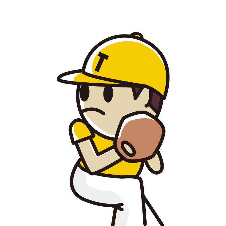 野球選手（ピッチャー）のイラスト【色あり、背景なし】透過PNG