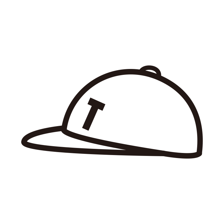 野球帽のイラスト【線のみ】透過PNG