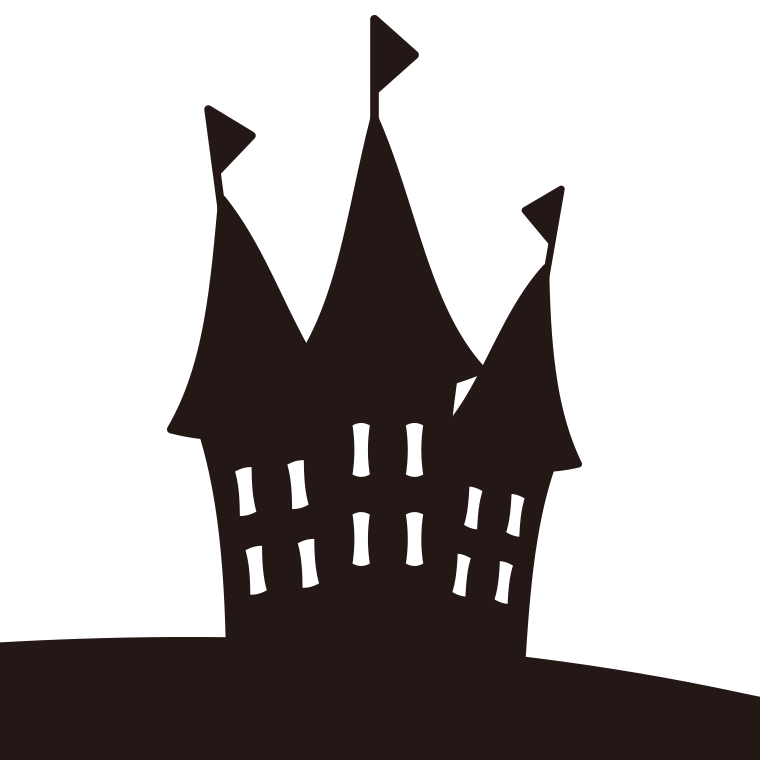 ハロウィンのお化け屋敷のイラスト【色あり、背景なし】透過PNG