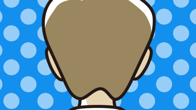 男性の後ろ姿（上半身）のイラスト【色、背景あり】PNG