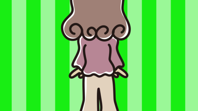 女子大学生の後ろ姿のイラスト【色、背景あり】PNG