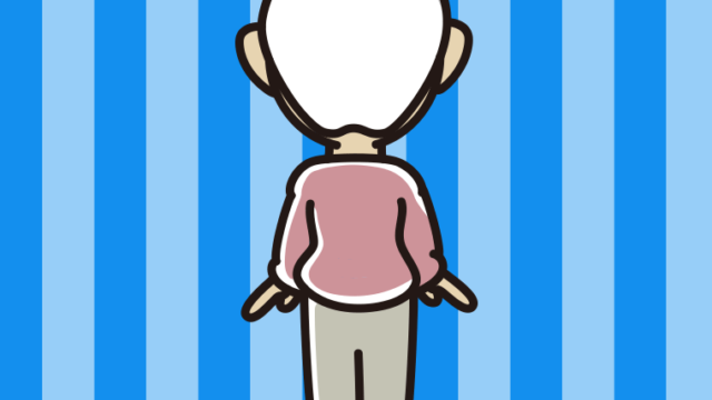 おばあさんの後ろ姿のイラスト【色、背景あり】PNG