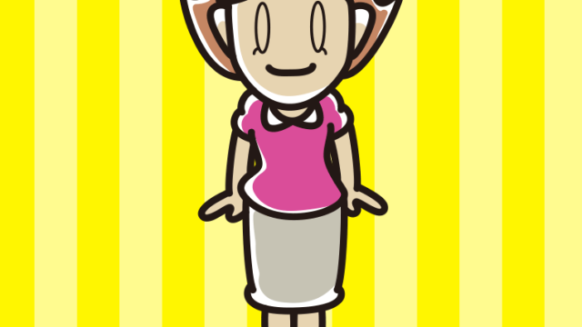 目を閉じて立っている女性のイラスト【色、背景あり】PNG