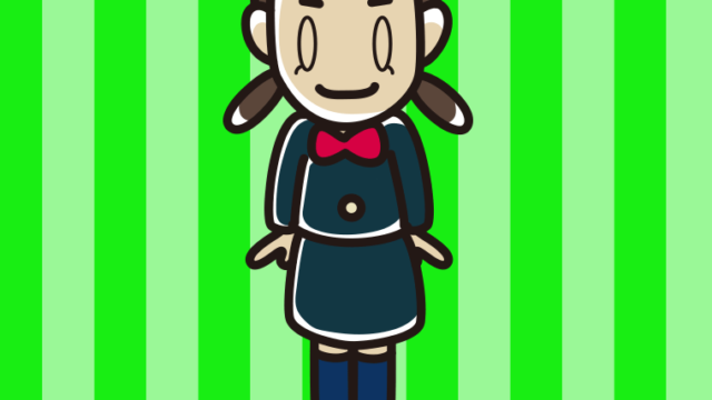 目を閉じて立っている女子中学生のイラスト【色、背景あり】PNG