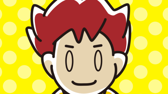 目を閉じている男子大学生のイラスト【色、背景あり】PNG