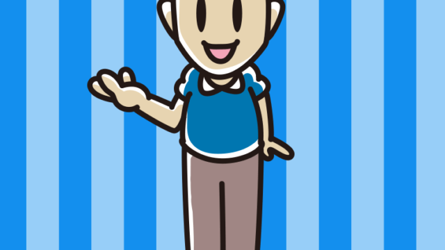 案内をする男性のイラスト【色、背景あり】PNG