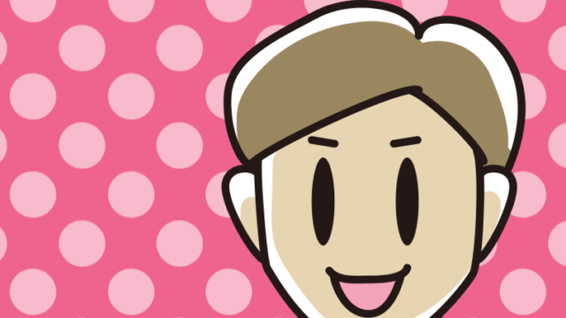 案内をする男性の顔のイラスト【色、背景あり】PNG