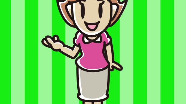 案内をする女性のイラスト【色、背景あり】PNG