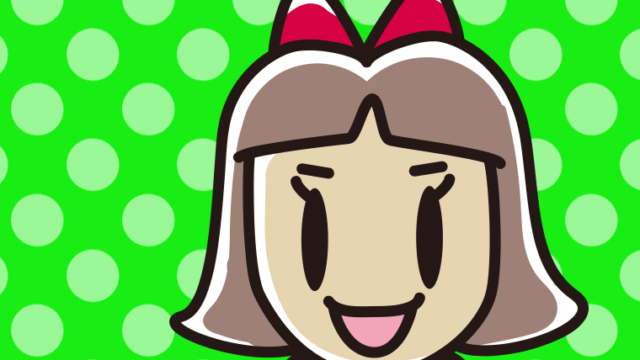 案内をする小学生女子の顔のイラスト【色、背景あり】PNG