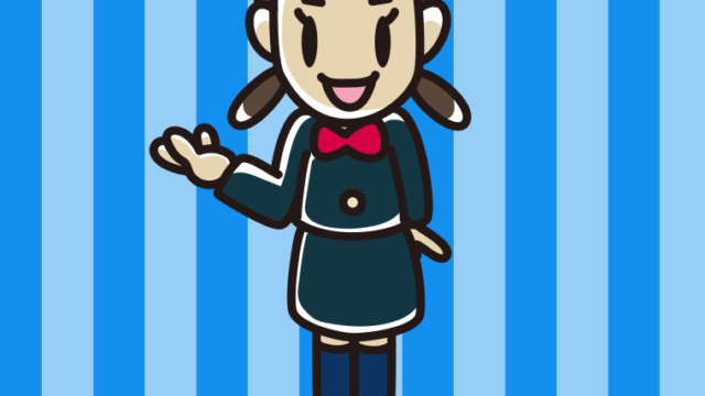 案内をする女子中学生のイラスト【色、背景あり】PNG