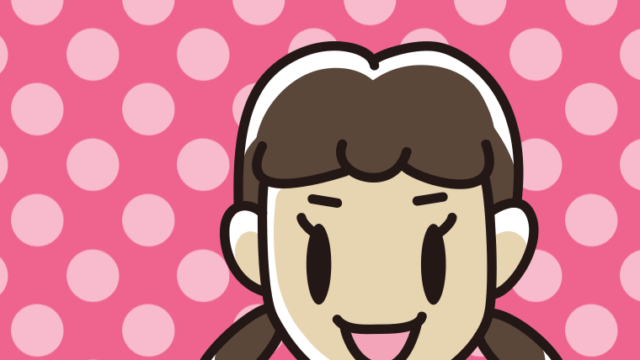 案内をする女子中学生の顔のイラスト【色、背景あり】PNG