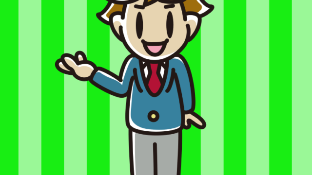 案内をする男子高校生のイラスト【色、背景あり】PNG