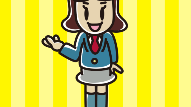 案内をする女子高校生のイラスト【色、背景あり】PNG