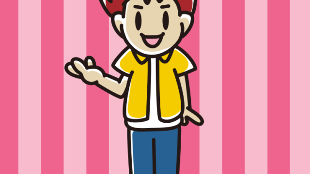 案内をする男子大学生のイラスト【色、背景あり】PNG