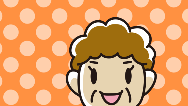 案内をするおばさんの顔のイラスト【色、背景あり】PNG