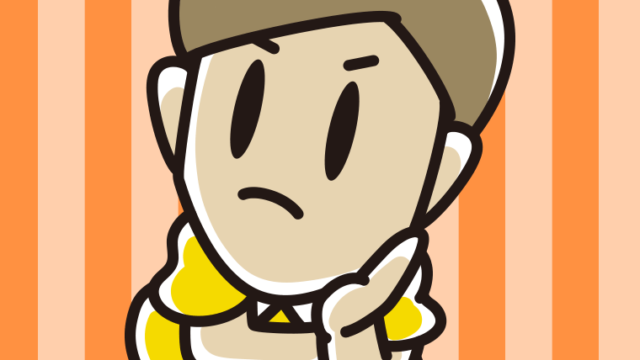 考える男性のイラスト【色、背景あり】PNG