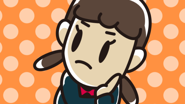 考える女子中学生のイラスト【色、背景あり】PNG