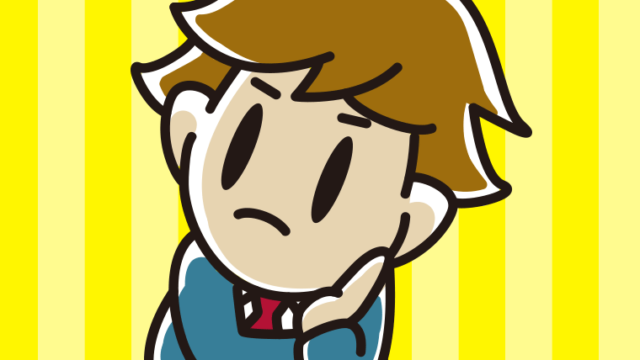 考える男子高校生のイラスト【色、背景あり】PNG