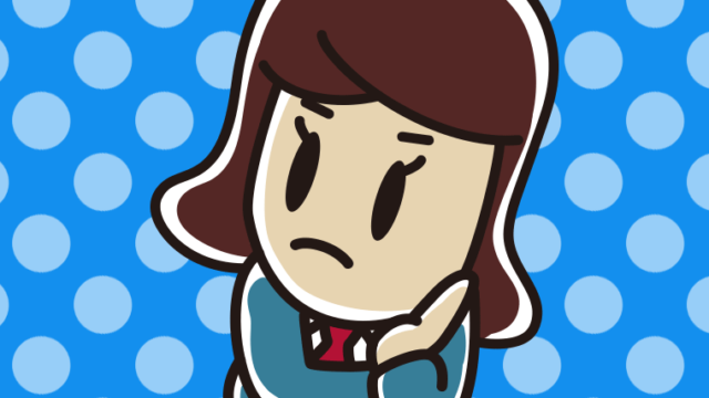 考える女子高校生のイラスト【色、背景あり】PNG