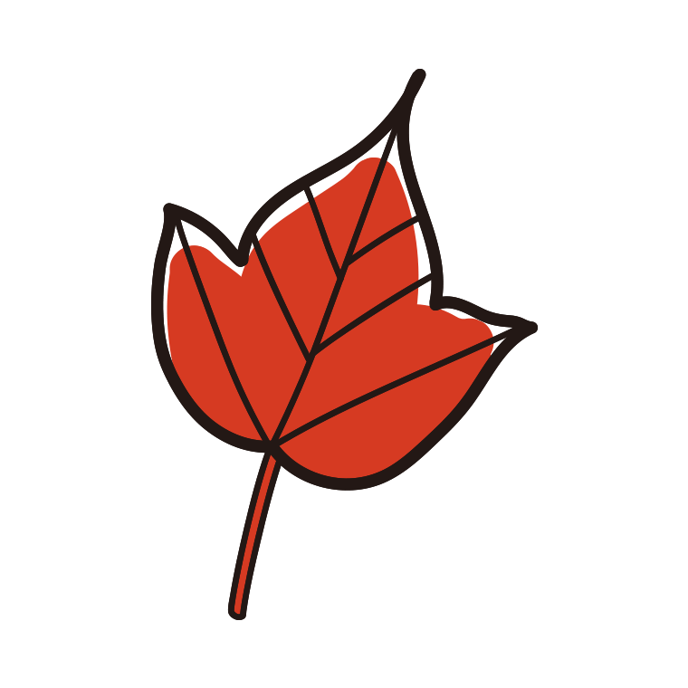 紅葉（シマウリカエデの葉）のイラスト【色あり、背景なし】透過PNG