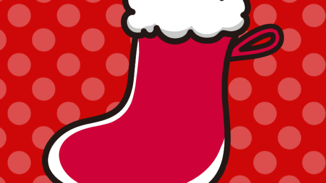 クリスマス靴下のイラスト【色、背景あり】PNG