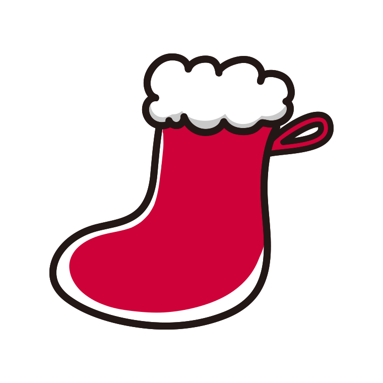 クリスマス靴下のイラスト【色あり、背景なし】透過PNG