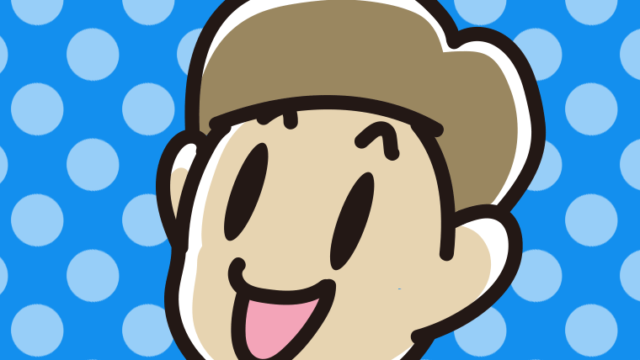 笑っている男性のイラスト【色、背景あり】PNG