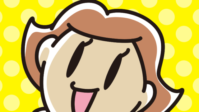 笑っている女性のイラスト【色、背景あり】PNG