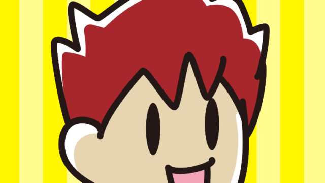 笑っている男子大学生のイラスト【色、背景あり】PNG