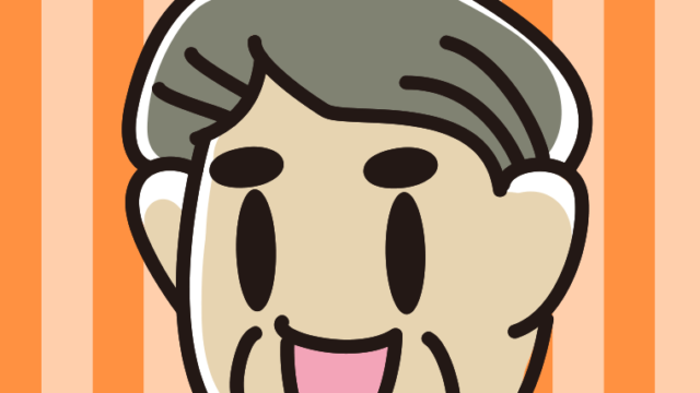 笑っているおじさんのイラスト【色、背景あり】PNG