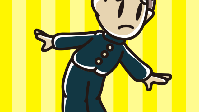 困っている男子中学生のイラスト【色、背景あり】PNG