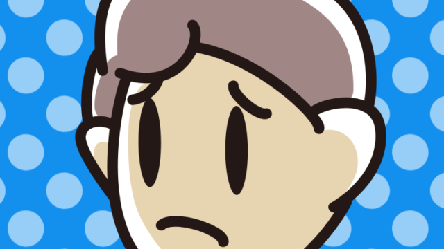 困っている男子中学生の顔のイラスト【色、背景あり】PNG