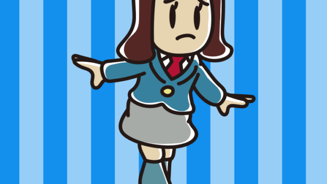 困っている女子高校生のイラスト【色、背景あり】PNG