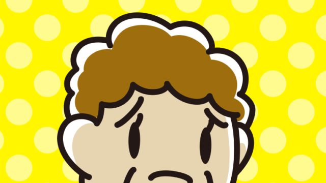 困っているおばさんの顔のイラスト【色、背景あり】PNG