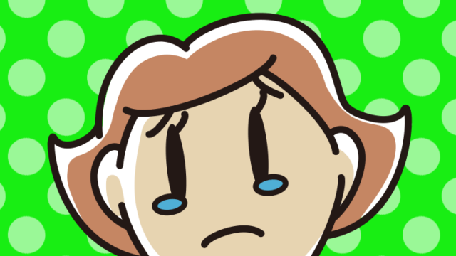 泣いている女性の顔のイラスト【色、背景あり】PNG