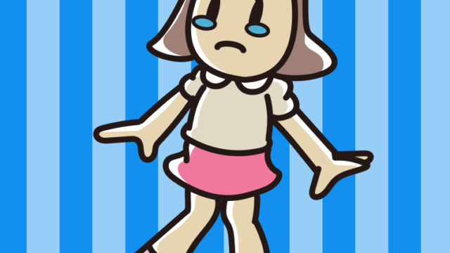 泣いている小学生女子のイラスト【色、背景あり】PNG