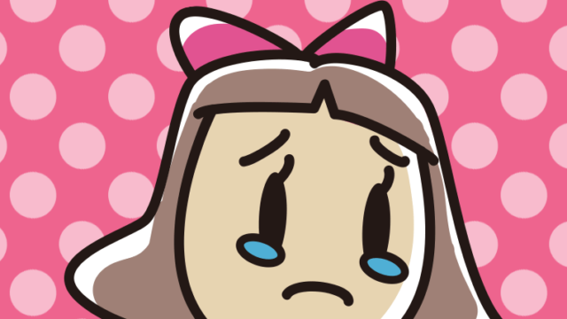 泣いている小学生女子の顔のイラスト【色、背景あり】PNG