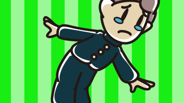 泣いている男子中学生のイラスト【色、背景あり】PNG