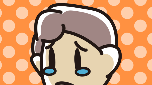 泣いている男子中学生の顔のイラスト【色、背景あり】PNG